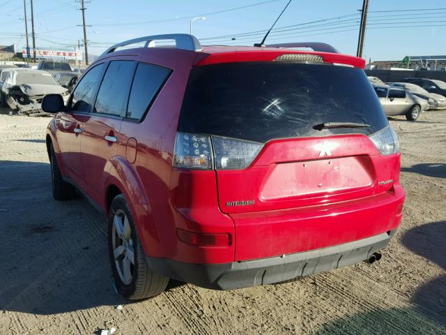 JA4MS41X27Z019146 - 2007 MITSUBISHI OUTLANDER RED photo 3