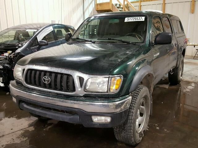 5TEHN72N04Z382526 - 2004 TOYOTA TACOMA DOU GREEN photo 2