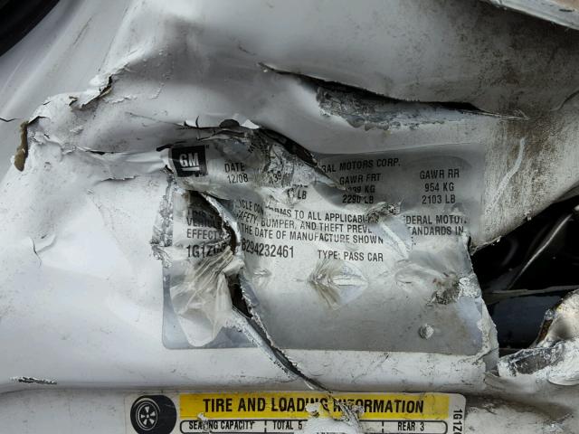 1G1ZG57B294232461 - 2009 CHEVROLET MALIBU LS WHITE photo 9