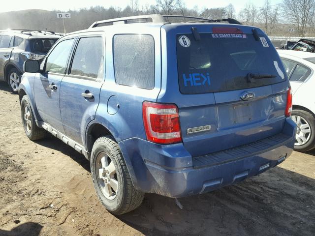 1FMCU02739KB22327 - 2009 FORD ESCAPE XLS BLUE photo 3