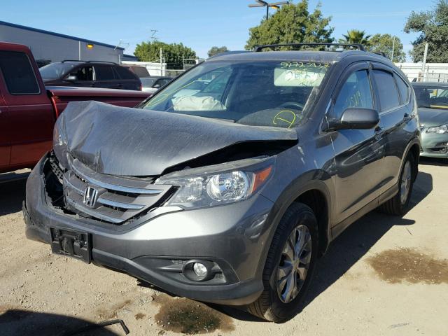 2HKRM3H58EH536542 - 2014 HONDA CR-V EX GRAY photo 2