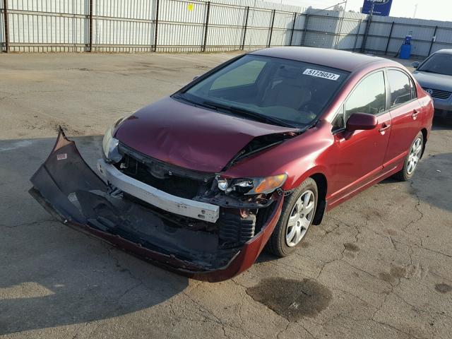 1HGFA16596L073991 - 2006 HONDA CIVIC LX MAROON photo 2