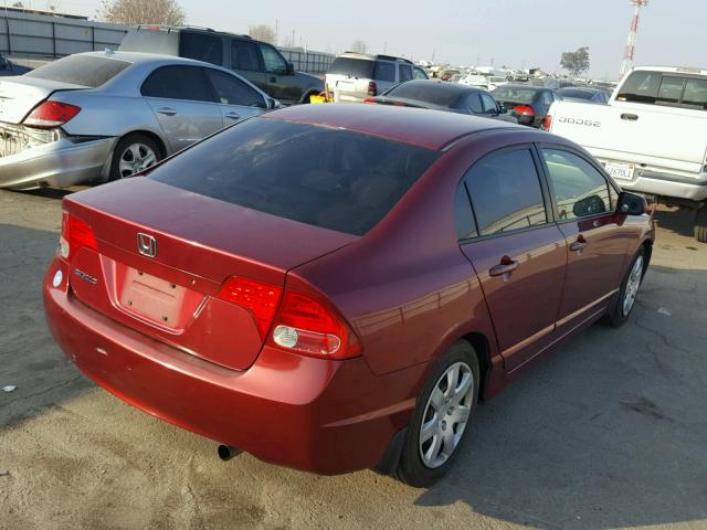 1HGFA16596L073991 - 2006 HONDA CIVIC LX MAROON photo 4