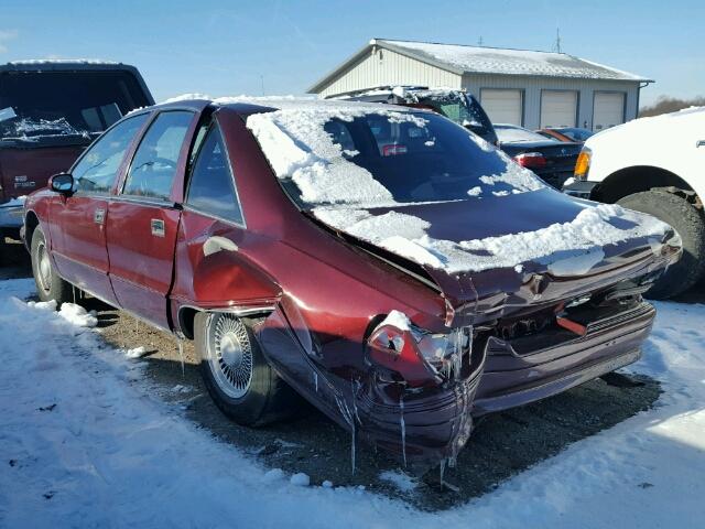 1G1BN53E8MW168818 - 1991 CHEVROLET CAPRICE CL BURGUNDY photo 3