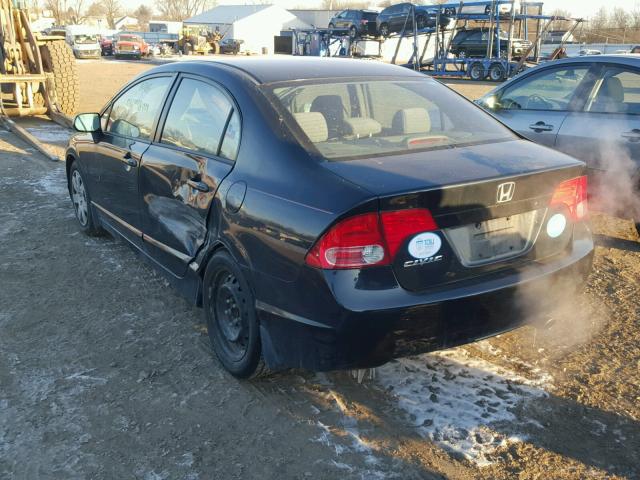 1HGFA16508L050425 - 2008 HONDA CIVIC LX BLACK photo 3