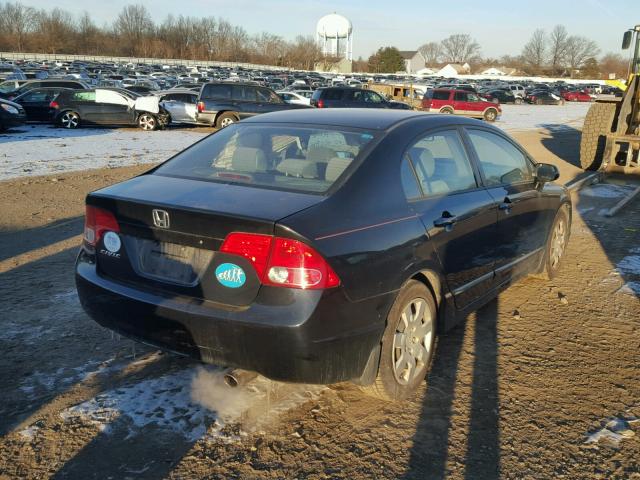 1HGFA16508L050425 - 2008 HONDA CIVIC LX BLACK photo 4