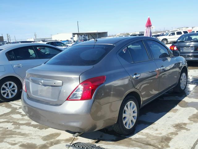 3N1CN7AP4CL861629 - 2012 NISSAN VERSA S CHARCOAL photo 4