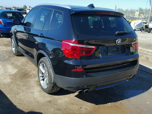 5UXWX9C58D0A15838 - 2013 BMW X3 XDRIVE2 BLACK photo 3