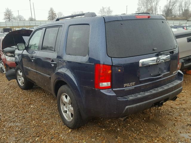 5FNYF4H53BB106388 - 2011 HONDA PILOT EXL BLUE photo 3