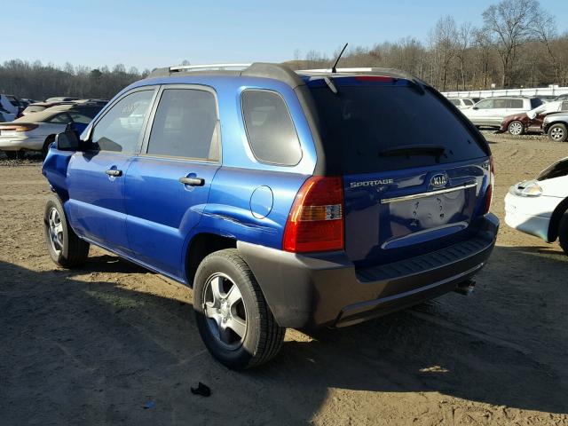 KNDJF724977302514 - 2007 KIA SPORTAGE L BLUE photo 3