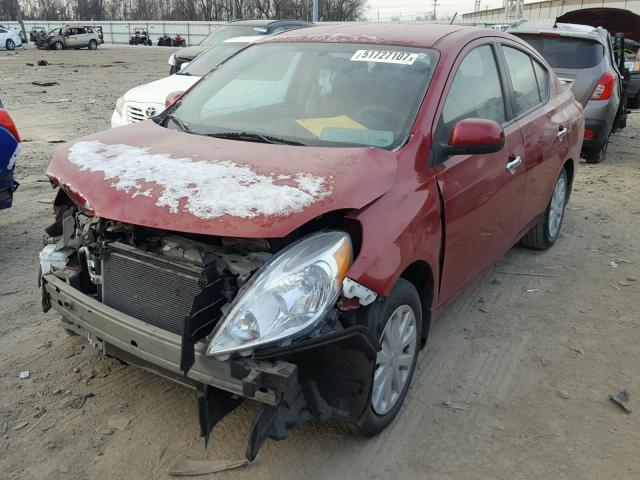 3N1CN7AP5DL848390 - 2013 NISSAN VERSA S RED photo 2