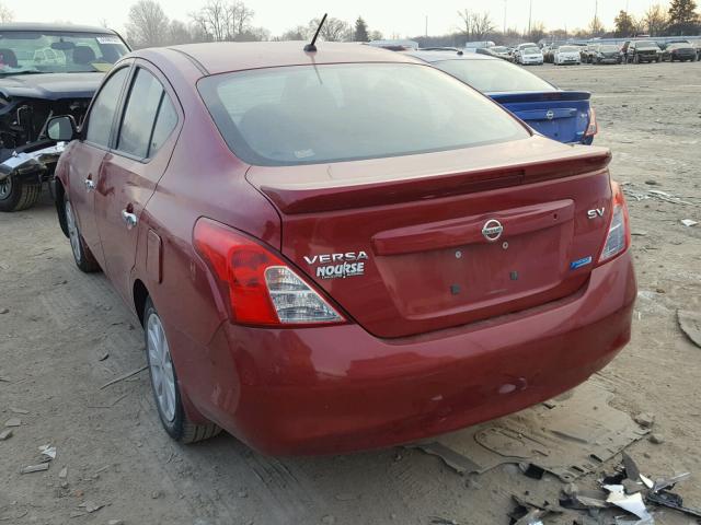 3N1CN7AP5DL848390 - 2013 NISSAN VERSA S RED photo 3