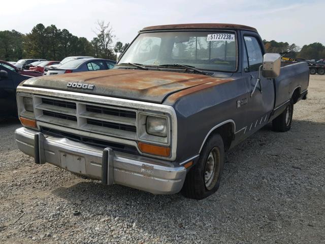 1B7FD14H4HS377709 - 1987 DODGE D-SERIES D GRAY photo 2