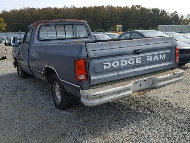 1B7FD14H4HS377709 - 1987 DODGE D-SERIES D GRAY photo 3