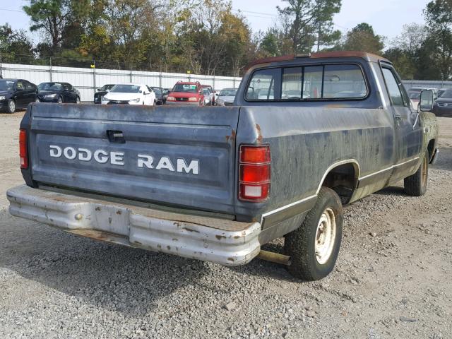 1B7FD14H4HS377709 - 1987 DODGE D-SERIES D GRAY photo 4