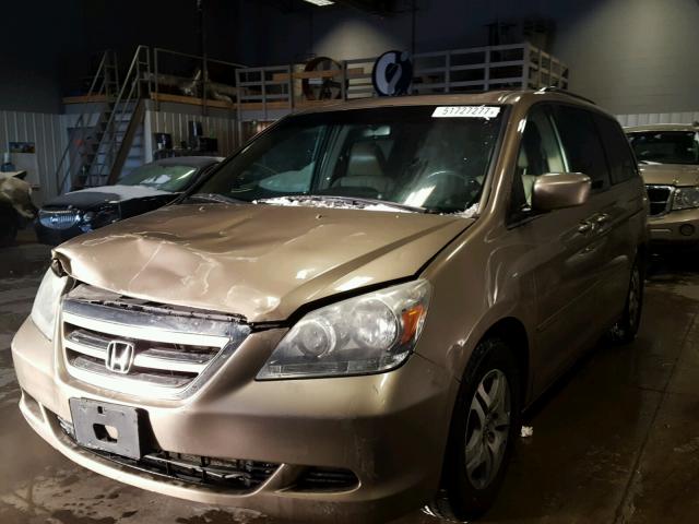 5FNRL38636B411119 - 2006 HONDA ODYSSEY EX TAN photo 2