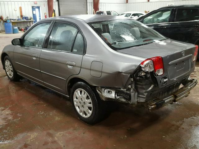 2HGES15534H517743 - 2004 HONDA CIVIC LX GRAY photo 3