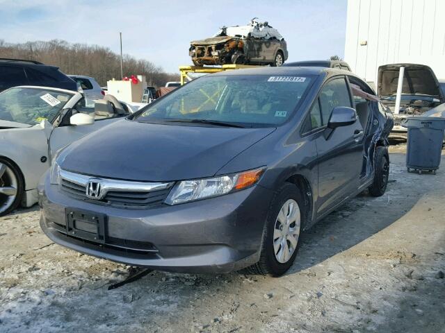 19XFB2F51CE387530 - 2012 HONDA CIVIC LX GRAY photo 2