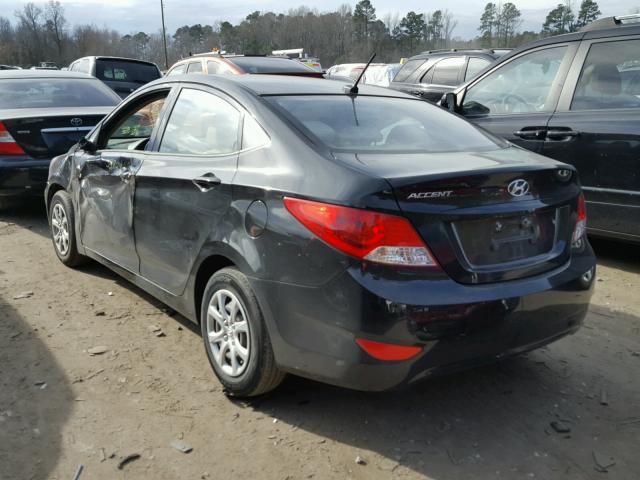 KMHCT4AE3EU736156 - 2014 HYUNDAI ACCENT GLS BLACK photo 3