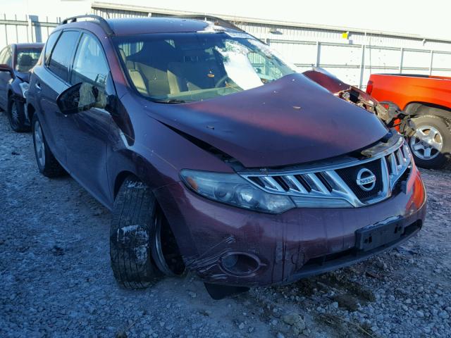 JN8AZ18W49W135487 - 2009 NISSAN MURANO S MAROON photo 1