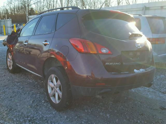 JN8AZ18W49W135487 - 2009 NISSAN MURANO S MAROON photo 3