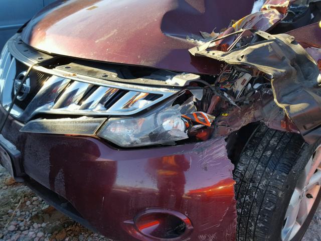 JN8AZ18W49W135487 - 2009 NISSAN MURANO S MAROON photo 9