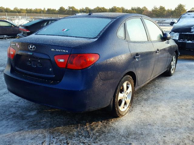 KMHDU46D88U431838 - 2008 HYUNDAI ELANTRA GL BLUE photo 4