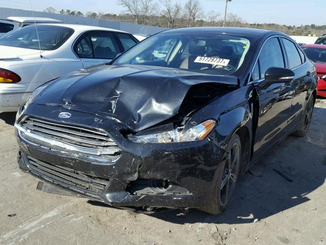 3FA6P0HD1FR186577 - 2015 FORD FUSION SE BLACK photo 2