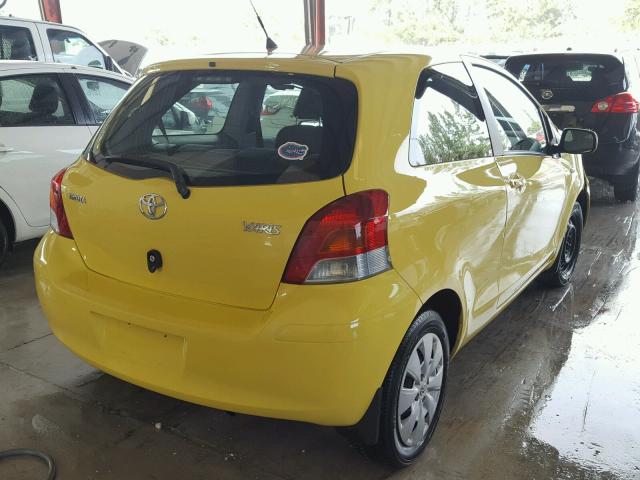 JTDJT4K33A5284769 - 2010 TOYOTA YARIS YELLOW photo 4