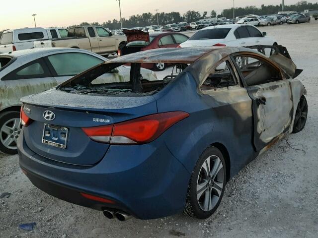 KMHDH6AH8EU024169 - 2014 HYUNDAI ELANTRA CO BLUE photo 4