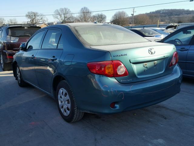 2T1BU40E19C108503 - 2009 TOYOTA COROLLA BA TEAL photo 3