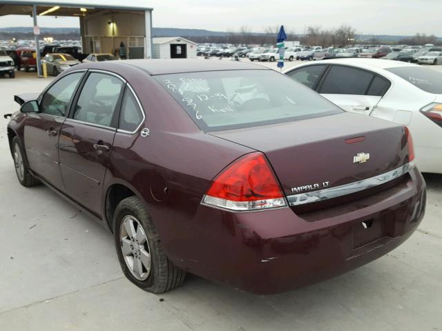 2G1WT58N279284917 - 2007 CHEVROLET IMPALA LT BURGUNDY photo 3