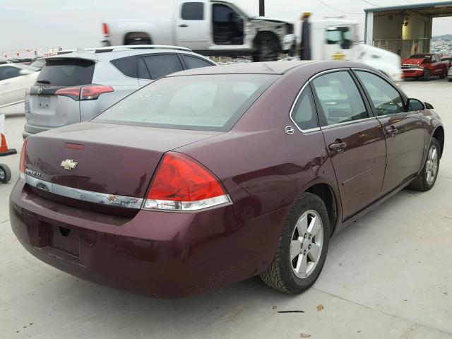 2G1WT58N279284917 - 2007 CHEVROLET IMPALA LT BURGUNDY photo 4