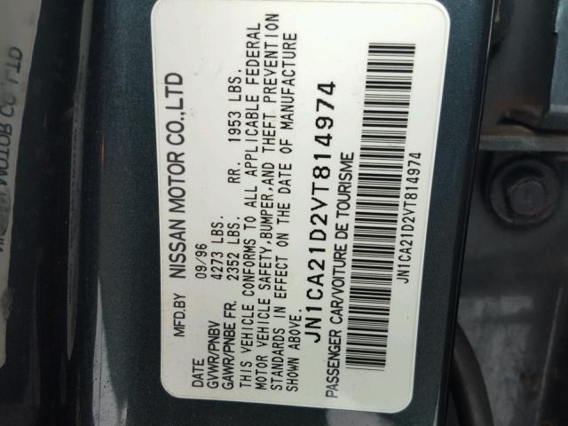 JN1CA21D2VT814974 - 1997 NISSAN MAXIMA GLE GREEN photo 10