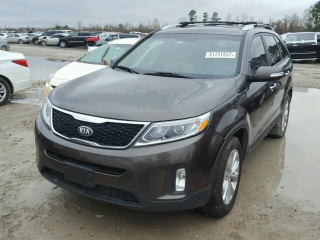 5XYKU4A7XEG436324 - 2014 KIA SORENTO EX GRAY photo 2