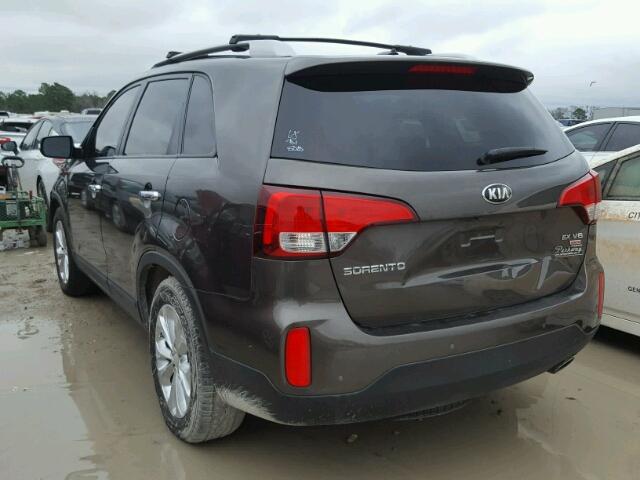 5XYKU4A7XEG436324 - 2014 KIA SORENTO EX GRAY photo 3