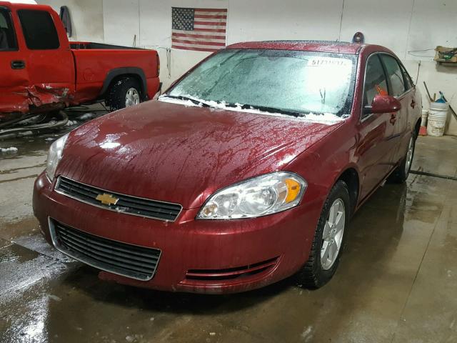 2G1WT58K981361076 - 2008 CHEVROLET IMPALA LT RED photo 2