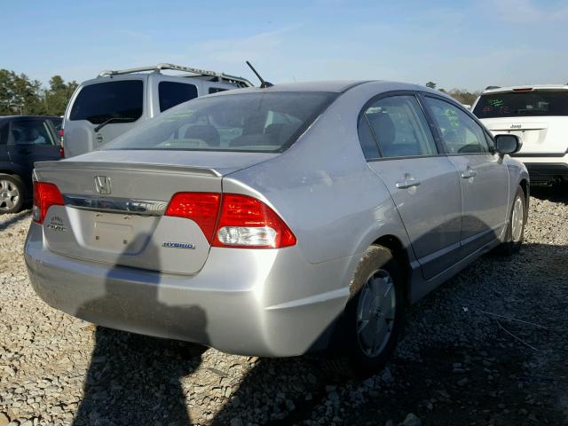 JHMFA36209S009086 - 2009 HONDA CIVIC HYBR SILVER photo 4