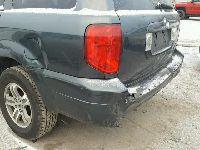 5FNYF18555B043619 - 2005 HONDA PILOT EXL GRAY photo 9