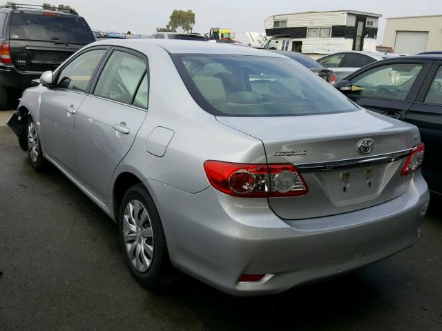 JTDBU4EE4DJ122241 - 2013 TOYOTA COROLLA BA SILVER photo 3