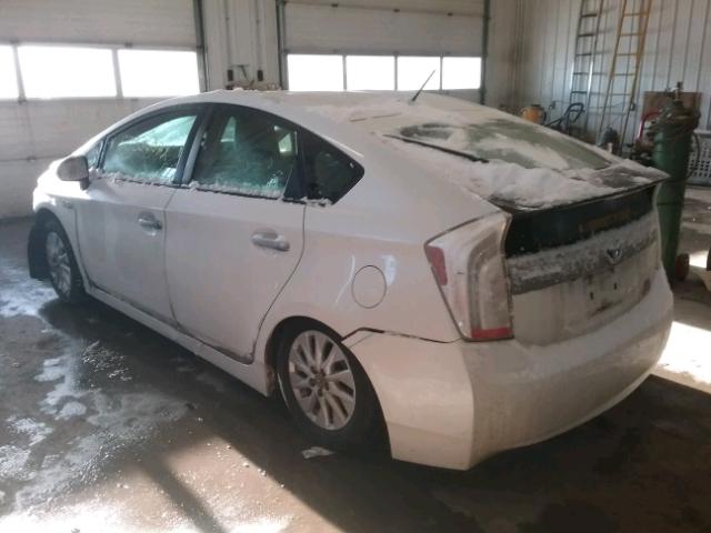 JTDKN3DP5C3022940 - 2012 TOYOTA PRIUS PLUG WHITE photo 3