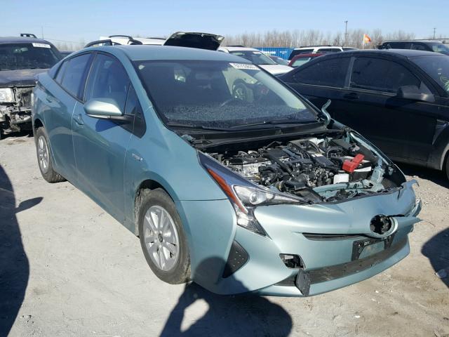 JTDKBRFU2G3022009 - 2016 TOYOTA PRIUS BLUE photo 1