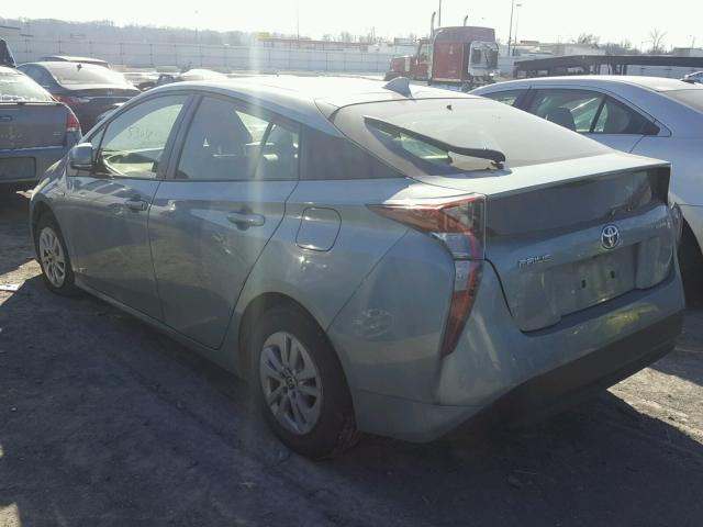 JTDKBRFU2G3022009 - 2016 TOYOTA PRIUS BLUE photo 3