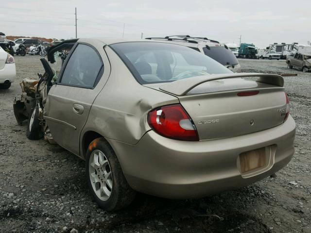 1B3ES56C72D609307 - 2002 DODGE NEON ES GOLD photo 3