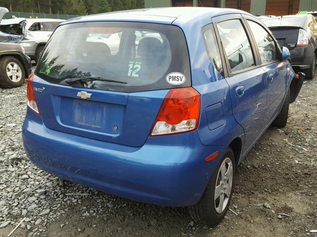 KL1TD66697B757839 - 2007 CHEVROLET AVEO BASE BLUE photo 4