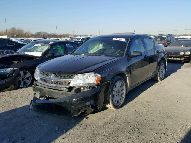 1C3CDZABXDN770936 - 2013 DODGE AVENGER SE BLACK photo 2