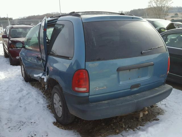 2P4FP2535WR628036 - 1998 PLYMOUTH VOYAGER BLUE photo 3