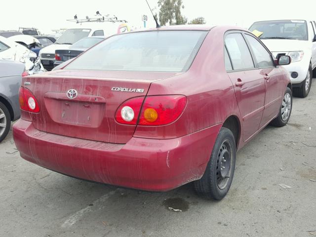 JTDBR38E132005197 - 2003 TOYOTA COROLLA CE RED photo 4