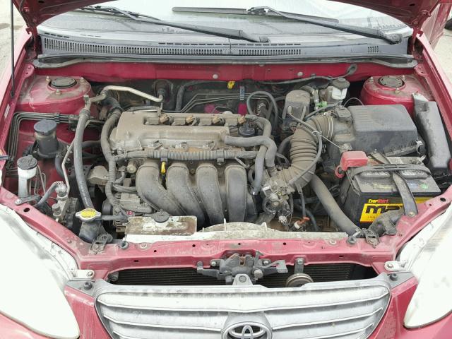 JTDBR38E132005197 - 2003 TOYOTA COROLLA CE RED photo 7