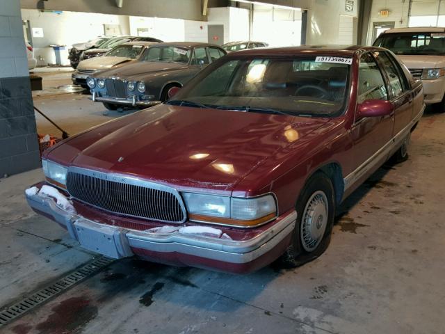 1G4BN52P2SR429989 - 1995 BUICK ROADMASTER BURGUNDY photo 2